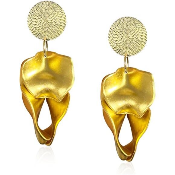 Statement Floral Tassel Earrings – Bold Lightweight Dangle Earrings - Picture 1 of 4